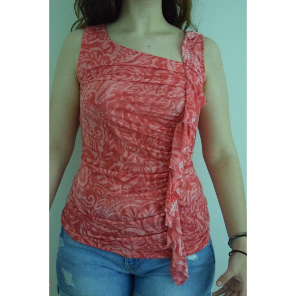 Pink International Concepts Ruffled Tank Top